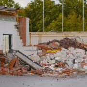 Debris and Rubble from a Demolished Building