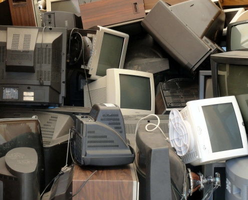 Pile of Useless Television Sets