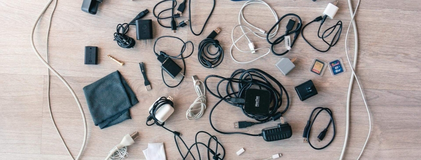 Flay Lay Of Wires And Cables